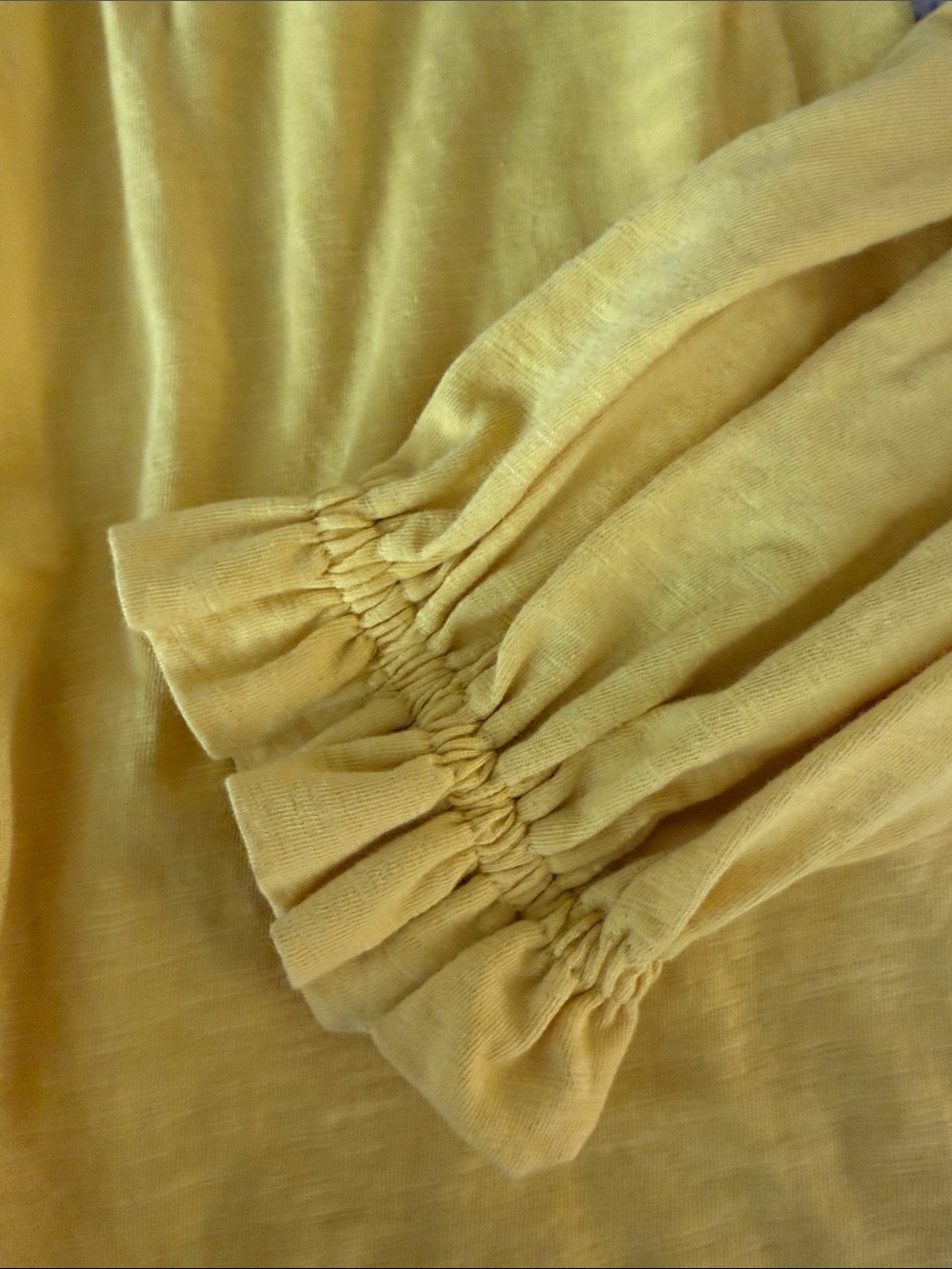 Boden Embroidered Yellow V-Neck Tunic Top - Picture 4 of 6